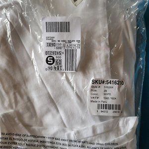 Lands' End 2X 100% Cotton White Sleeveless Summer T-shirt *NEW IN PACKAGE*